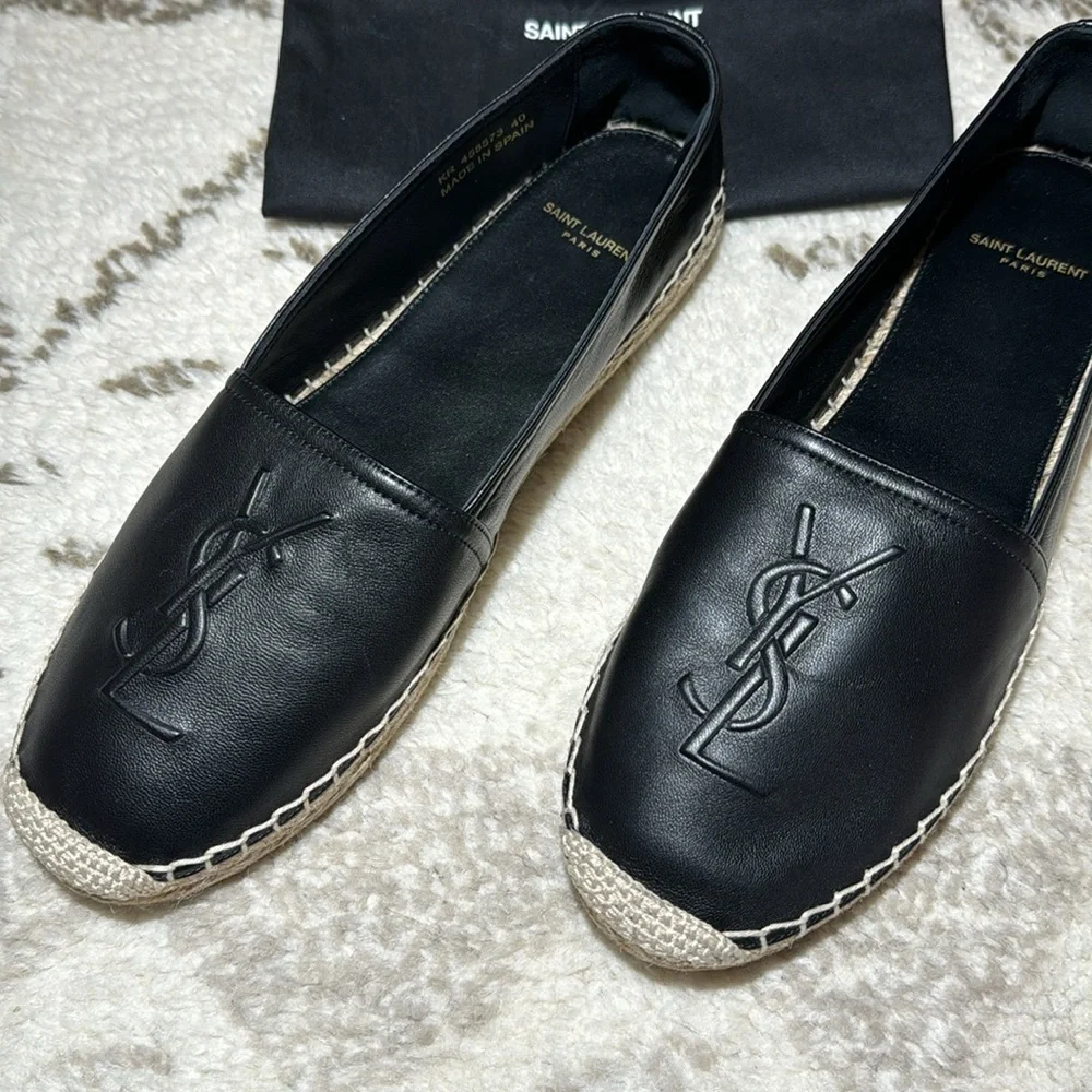 YSL Logo Espadrille Flat